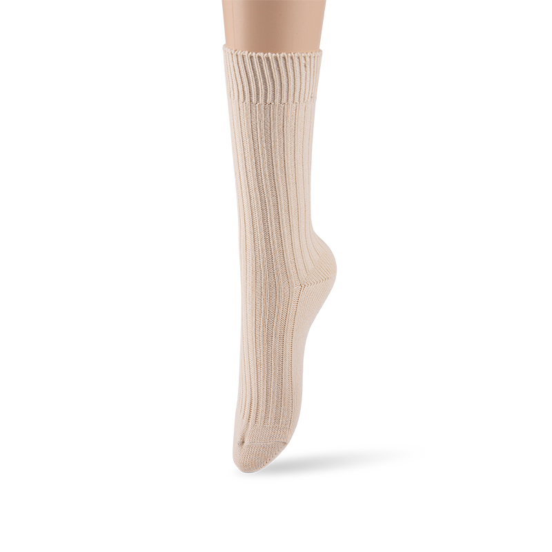 RZ107 Natural Tone Minimal Ribbed Mid Calf Cotton Spring & Summer Series Socks